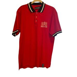 Amsterdam Red and Black Polo Shirt-Men's Size M Embroidered Logo